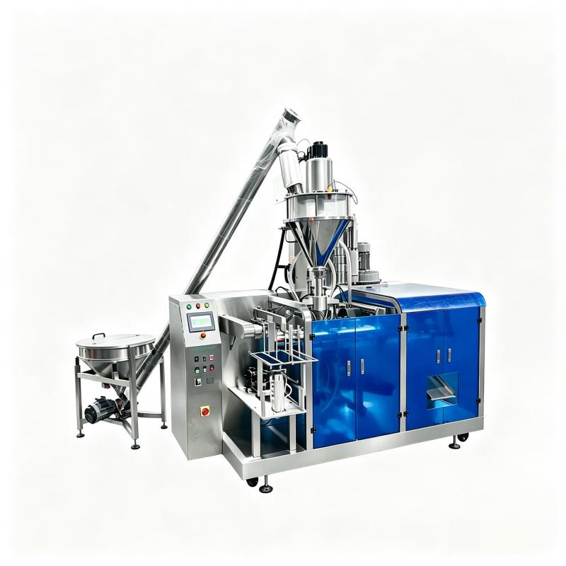 Premade Pouch Square Flat Bottom Bags Ground Milk Tea Coffee Powder Packing Machine