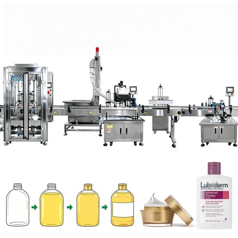 High speed 12-head Frequency Conversion/Servo Drive Linear Automatic Piston Sauce/ Liquid Cream /Liquid Filling Line - 副本