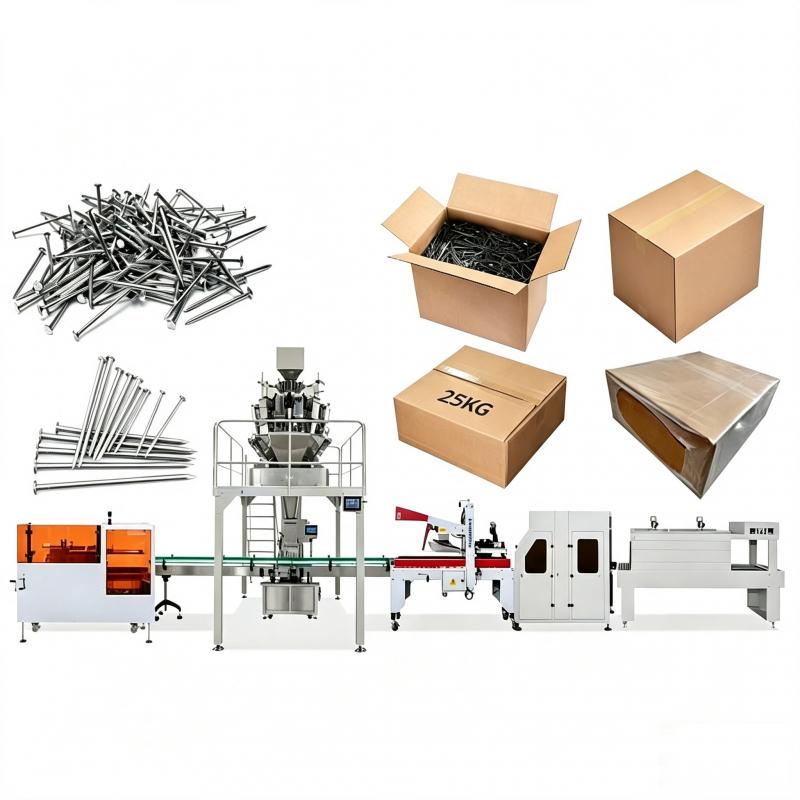 Nuts Bolts Screws Granule Hardware Fitting Carton Filling Line Machine