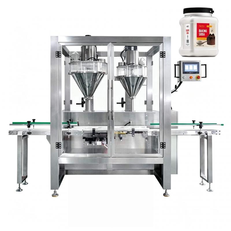  Automated Talcum Spice Milk Protein Powder Bottle Bottling Filling Line Machine