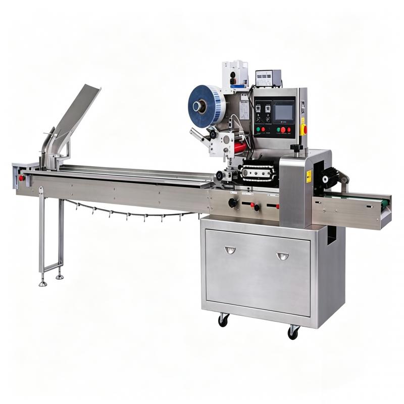 Horizontal Pillow Packing Machinery for Candy Chocolate Bar Biscuit Bread Bakery Products